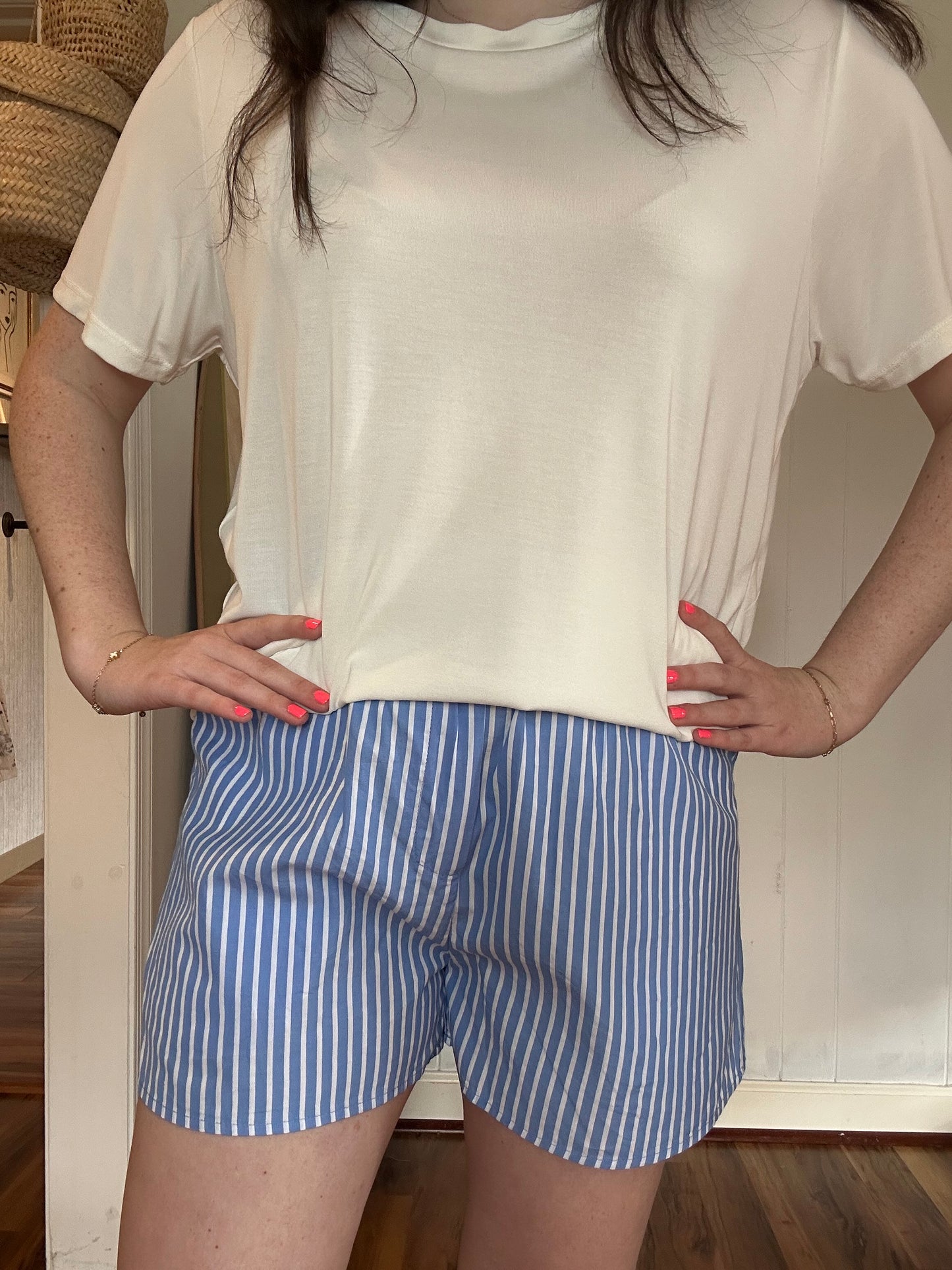 Striped blue short