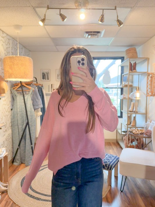 bubblegum pink oversized sweater