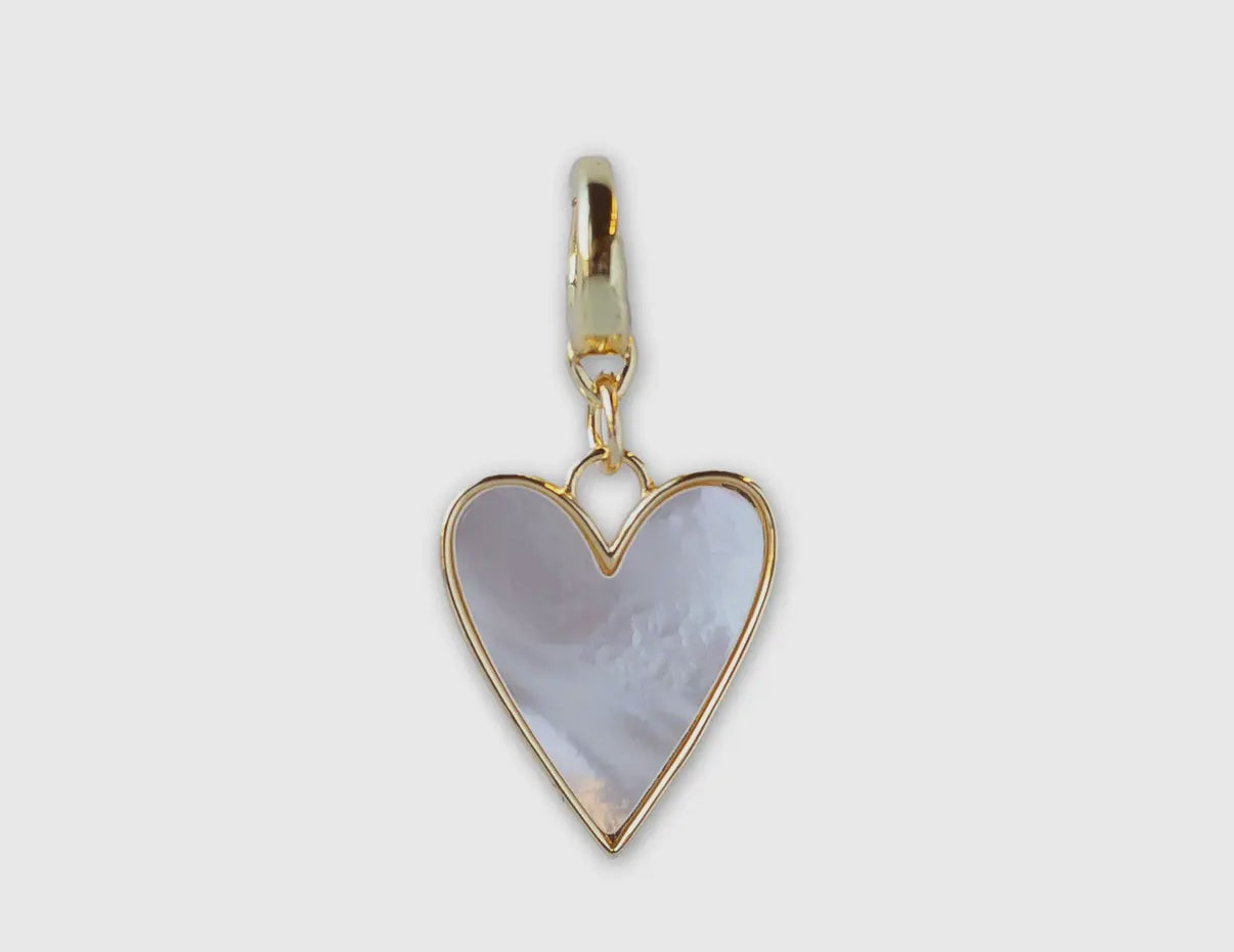 White Heart Charm